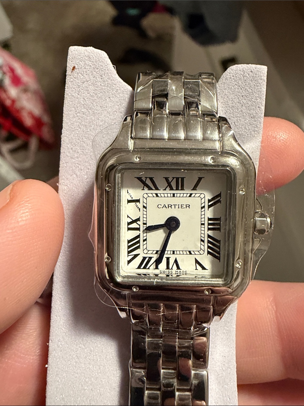 Silver 22mm women’s Watch with White Dial and Black Roman Numerals